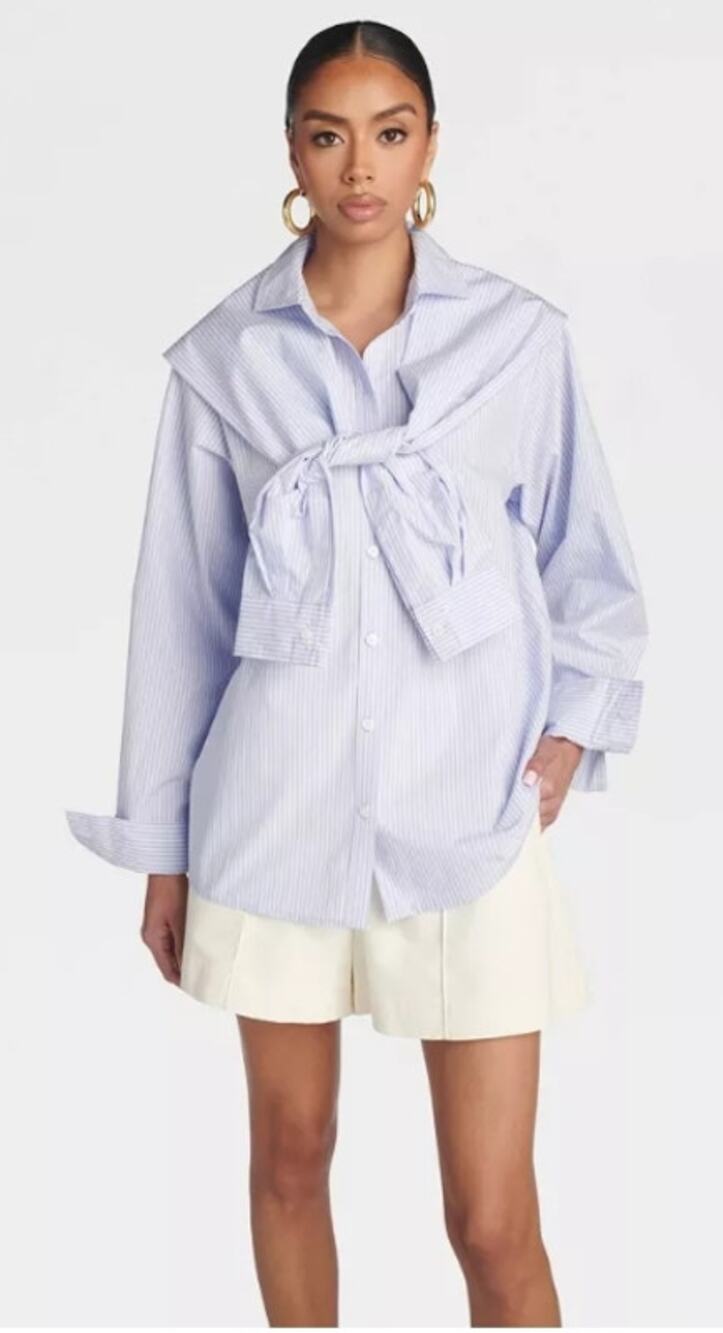 KBB by KAHLANA Women's 'The Double Layer Button-Down Shirt'